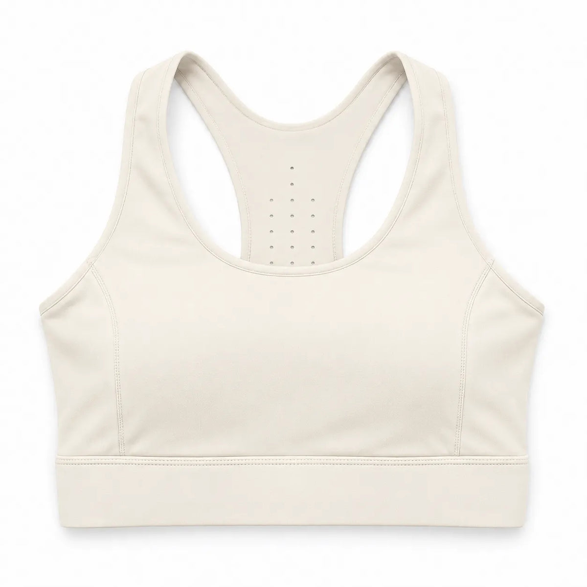 Top deportivo para mujer ASTRA de VALTIK en color Nácar, vista frontal del producto sobre fondo blanco.