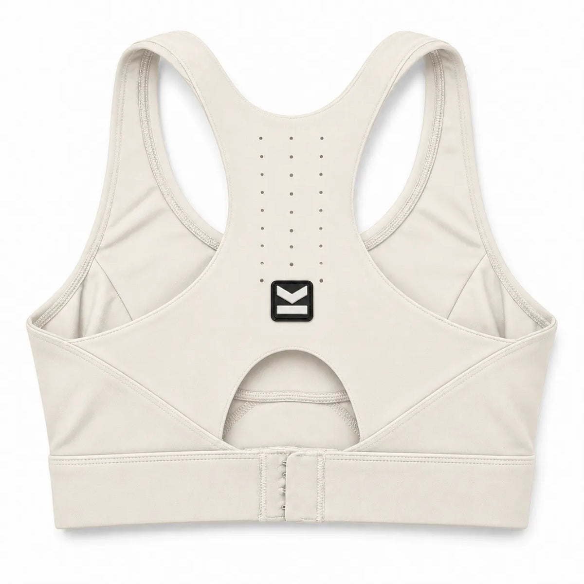 Top deportivo ASTRA de VALTIK en color Nácar, vista posterior del producto con ventilación y cierre ajustable.