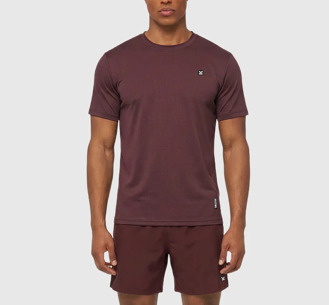 Camiseta manga corta hombre VALTIK AIRFLEX V2 Guinda - vista frontal