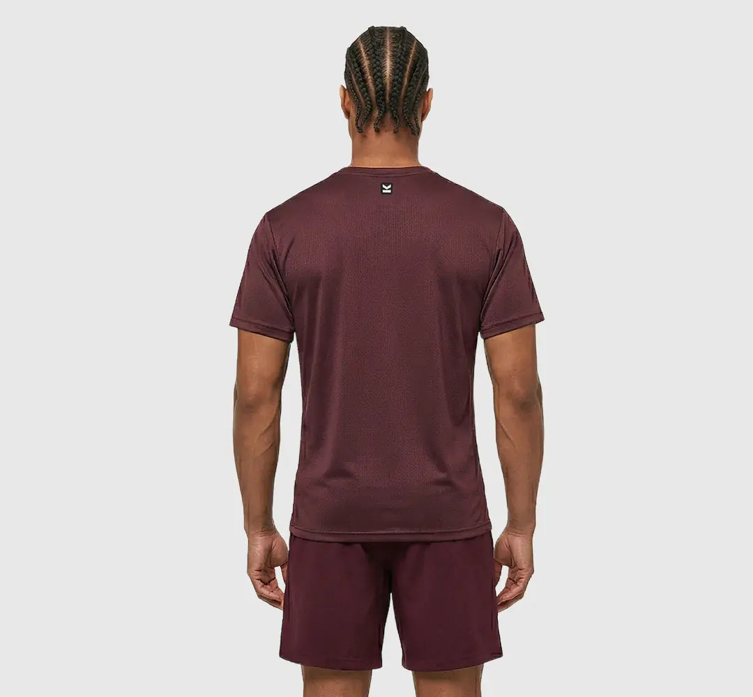 Camiseta manga corta hombre VALTIK AIRFLEX V2 Guinda - vista trasera