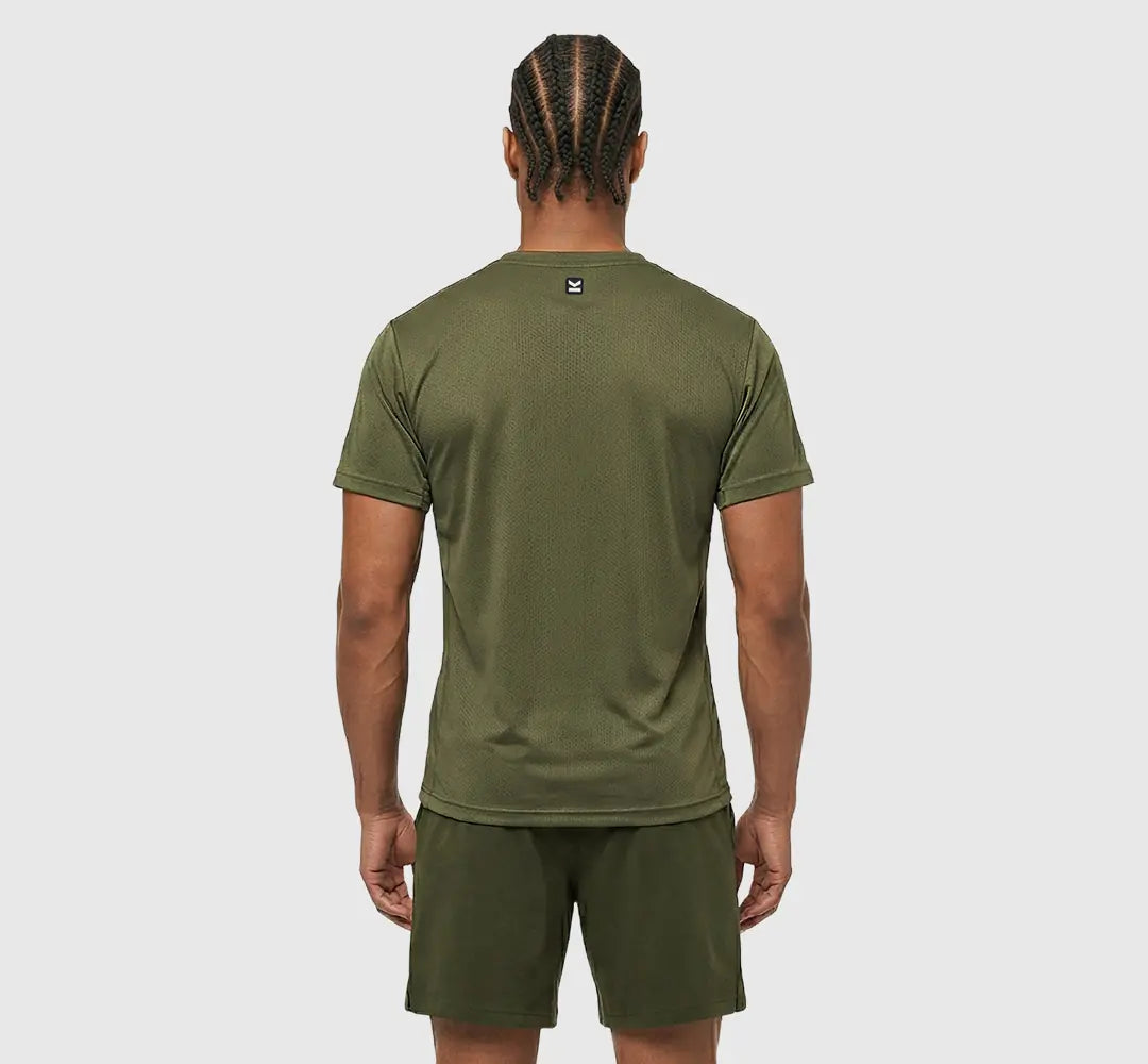 Camiseta manga corta hombre VALTIK AIRFLEX V2 Verde Olivo - vista trasera