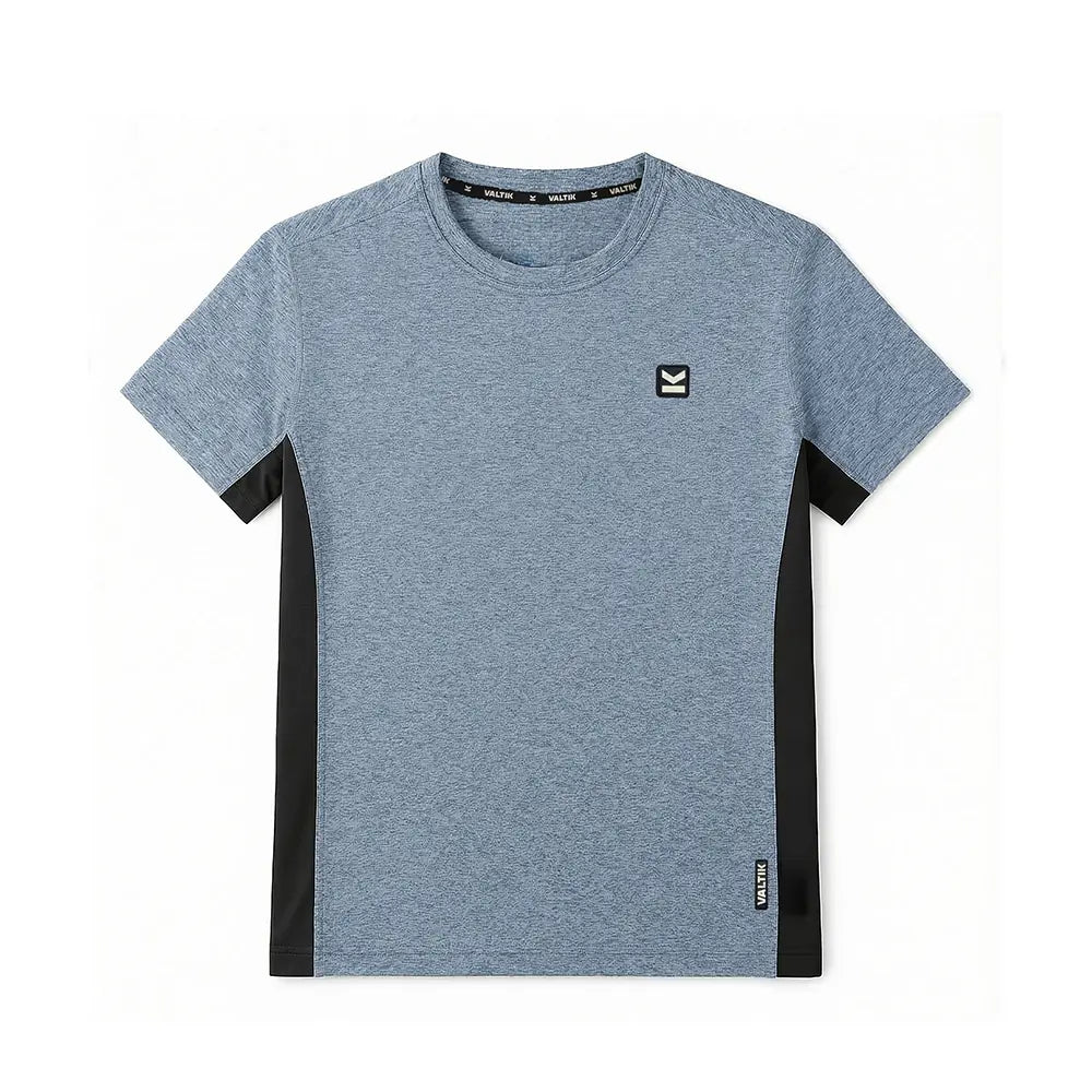 Camiseta manga corta hombre VALTIK CHAMP V2 Azul Ártico - detalle