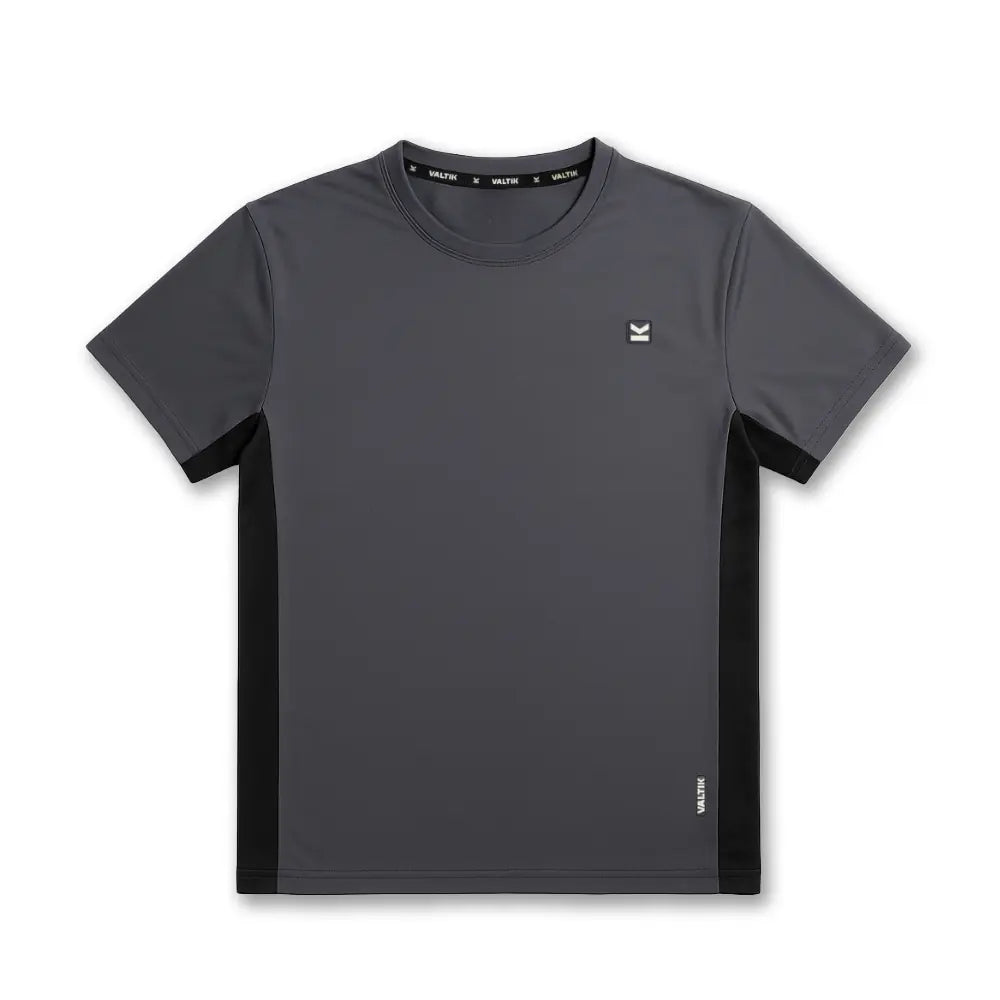 Camiseta manga corta hombre VALTIK CHAMP V2 Gris/Negro - detalle