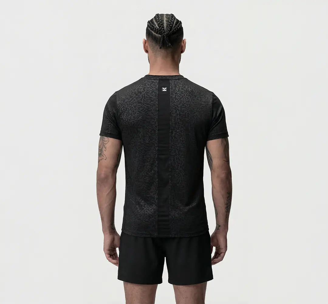 Camiseta manga corta hombre VALTIK CHAMP V2 Negro Pixel - vista trasera