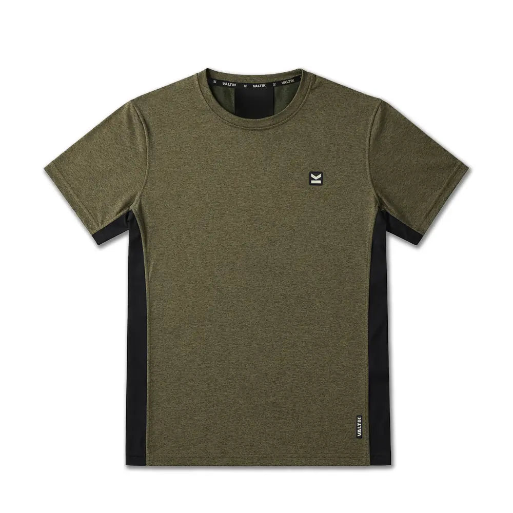 Camiseta manga corta hombre VALTIK CHAMP V2 Verde Táctico - detalle