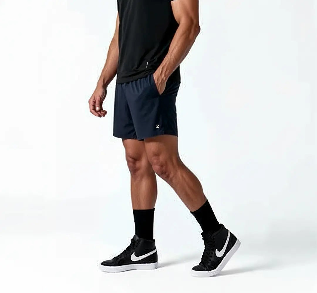 Short deportivo hombre VALTIK ICONIC V2 Azul Marino - vista lateral