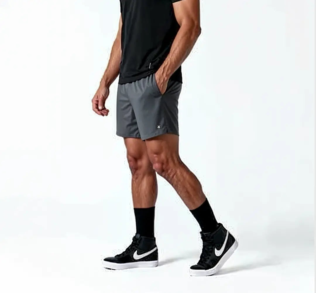 Short deportivo hombre VALTIK ICONIC V2 Gris - vista lateral