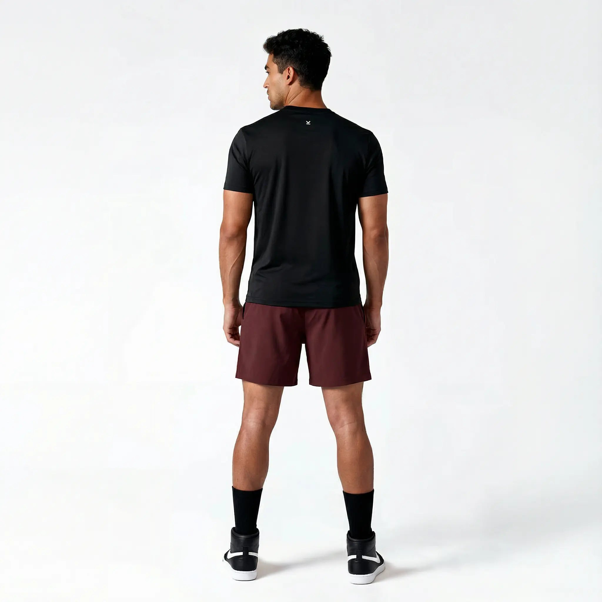 Short deportivo hombre VALTIK ICONIC V2 Guinda - vista trasera