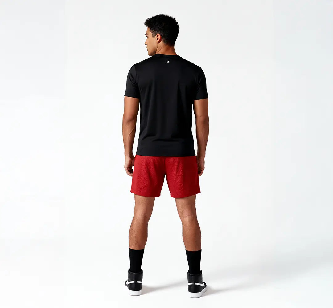 Short deportivo hombre VALTIK ICONIC V2 Rojo - vista trasera